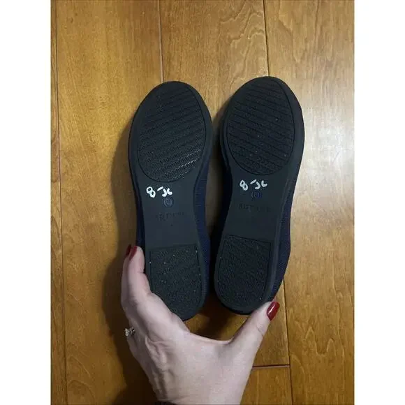 ROTHY’S The Flat Maritime Size 7 Navy Blue Round Toe Ballet Slip On Preppy - Picture 7 of 8